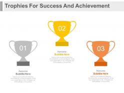 New three trophies for success and achievement strategy flat powerpoint design