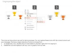 New three trophies for success and achievement strategy flat powerpoint design