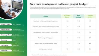 New Web Development Software Project Budget