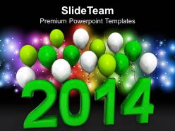 New year 2014 with balloons powerpoint templates ppt backgrounds for slides 1113