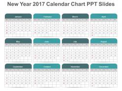 New year 2017 calendar chart ppt slides