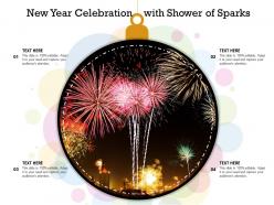 New year celebration with shower of sparks