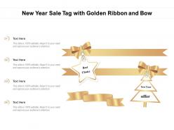 New Year Sale Tag With Golden Ribbon And Bow