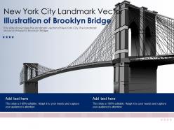 New York City Landmark Vector Illustration Of Brooklyn Bridge Ppt Template