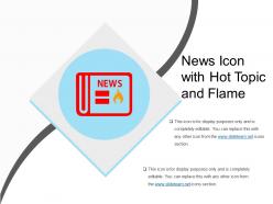 News icon with hot topic and flame