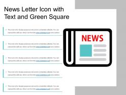 News letter icon with text and green square