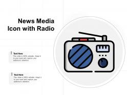 News media icon with radio