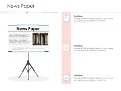 News paper project strategy process scope and schedule ppt outline gridlines