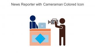 News Reporter With Cameraman Colored Icon In Powerpoint Pptx Png And Editable Eps Format
