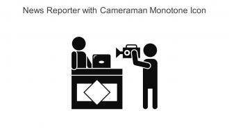 News Reporter With Cameraman Monotone Icon In Powerpoint Pptx Png And Editable Eps Format