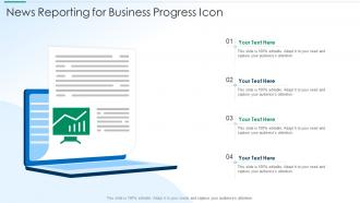 News reporting for business progress icon