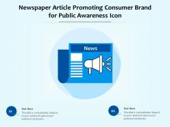 Newspaper article promoting consumer brand for public awareness icon