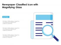 Newspaper classified icon with magnifying glass
