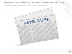 Newspaper diagram for major business announcement ppt slide