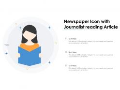Newspaper icon with journalist reading article