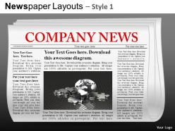 Newspaper layouts style 1 powerpoint presentation slides db