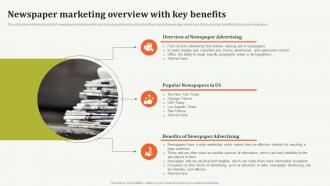 Newspaper Marketing Overview With Key Benefits Offline Marketing Guide To Increase Strategy SS