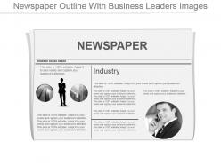 Newspaper outline with business leaders images ppt icon