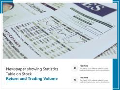 Newspaper showing statistics table on stock return and trading volume