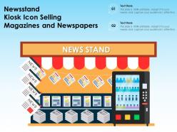 Newsstand kiosk icon selling magazines and newspapers