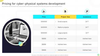 Next Generation Computing Systems Pricing For Cyber Physical Systems Development