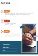 Next Step Commercial Proposal One Pager Sample Example Document