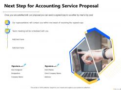 Next step for accounting service proposal team meeting ppt powerpoint presentation file