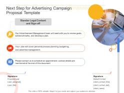 Next step for advertising campaign proposal template ppt powerpoint presentation layouts slides