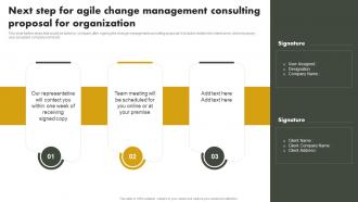 Next Step For Agile Change Management Consulting Proposal For Organization