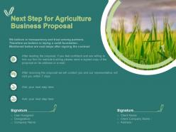 Next step for agriculture business proposal ppt powerpoint presentation gallery tips