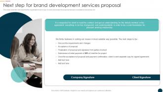 Next Step For Brand Development Services Proposal Ppt Portrait