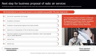 Next Step For Business Proposal Of Radio Proposal For New Media Firm Services