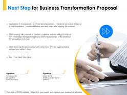 Next step for business transformation proposal ppt powerpoint elements