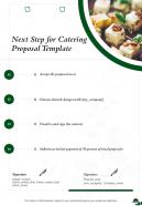 Next Step For Catering Proposal Template One Pager Sample Example Document