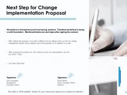 Next Step For Change Implementation Proposal Ppt Powerpoint Grid