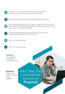 Next Step For Commercial Insurance Proposal One Pager Sample Example Document