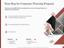 Next step for corporate planning proposal ppt powerpoint presentation diagrams