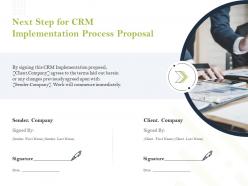 Next step for crm implementation process proposal ppt powerpoint infographics