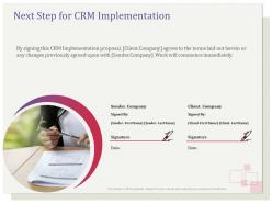 Next step for crm implementation r129 ppt file example introduction
