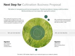 Next step for cultivation business proposal ppt powerpoint presentation summary maker
