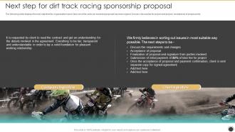 Next Step For Dirt Track Racing Sponsorship Proposal Ppt Slides