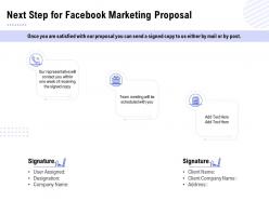 Next step for facebook marketing proposal ppt powerpoint presentation infographic template clipart