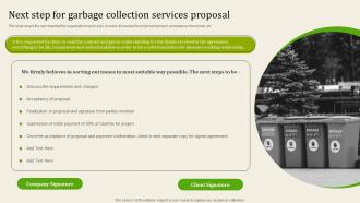 Next Step For Garbage Collection Services Proposal Ppt File Clipart Images