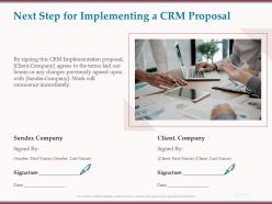 Next step for implementing a crm proposal ppt powerpoint presentation file