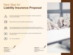 Next step for liability insurance proposal ppt powerpoint presentation file