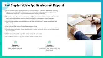 Next step for mobile app development proposal ppt slides styles