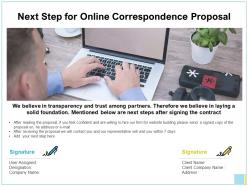 Next step for online correspondence proposal ppt download
