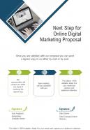 Next Step For Online Digital Marketing Proposal One Pager Sample Example Document