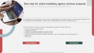 Next Step For Online Marketing Agency Services Proposal Ppt Powerpoint Presentation Portfolio