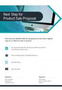Next Step For Product Sale Proposal One Pager Sample Example Document